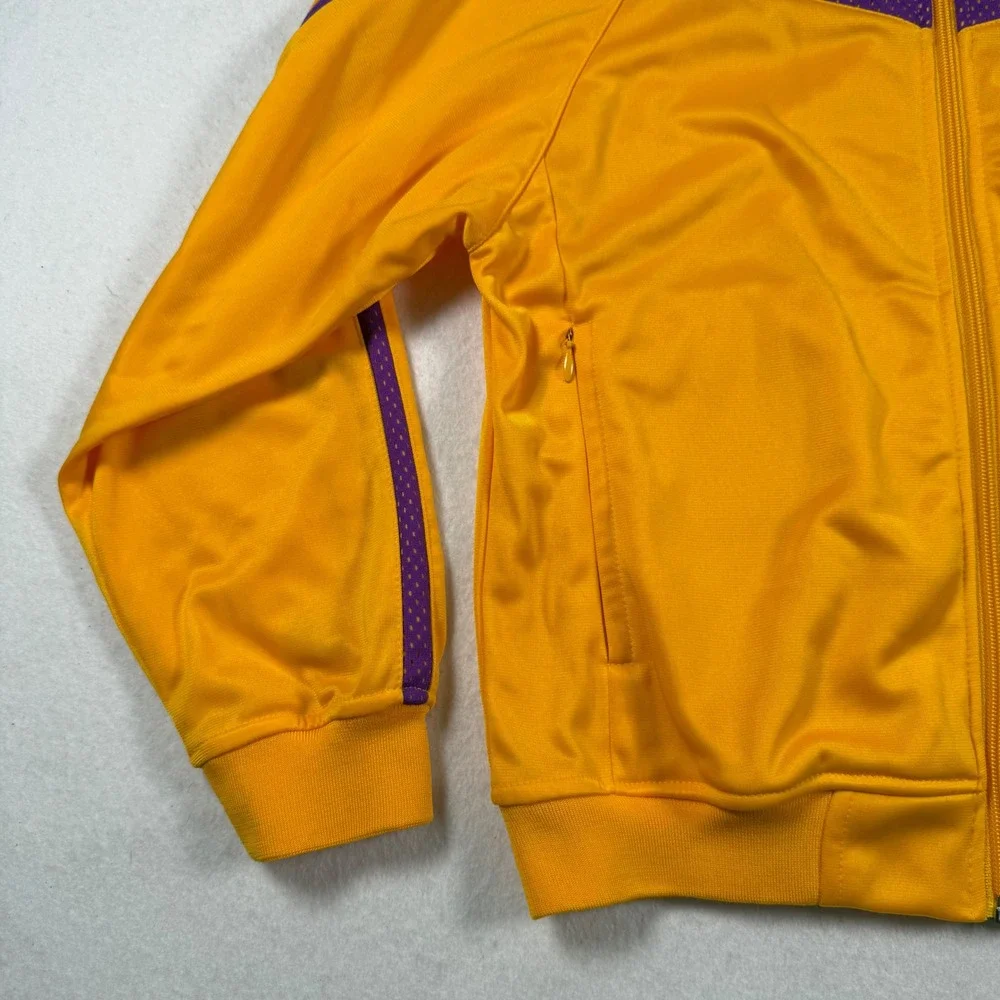 Majestic NBA Los Angeles Laker Track Jacket Gold Purple Youth Size M Full Zip